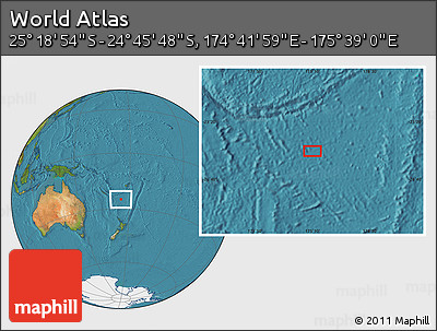 Satellite Location Map of the Area around 25° 2' 21" S, 175° 10' 30" E