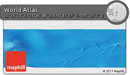 Physical Panoramic Map of the Area around 25° 2' 21" S, 175° 10' 30" E