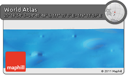 Physical Panoramic Map of the Area around 25° 2' 21" S, 177° 43' 29" E