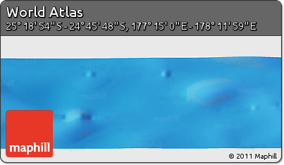 Physical Panoramic Map of the Area around 25° 2' 21" S, 177° 43' 29" E