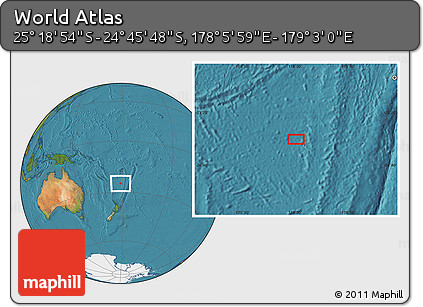 Satellite Location Map of the Area around 25° 2' 21" S, 178° 34' 29" E