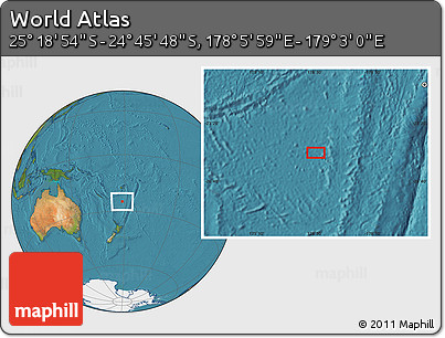 Satellite Location Map of the Area around 25° 2' 21" S, 178° 34' 29" E
