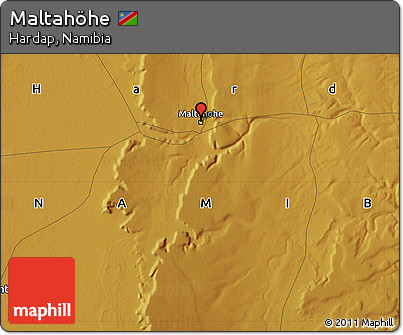 Physical Map of Maltahöhe