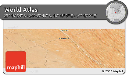 Satellite Panoramic Map of the Area around 25° 2' 21" S, 18° 46' 29" E