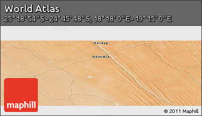 Satellite Panoramic Map of the Area around 25° 2' 21" S, 18° 46' 29" E