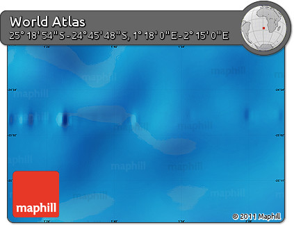 Physical Map of the Area around 25° 2' 21" S, 1° 46' 29" E