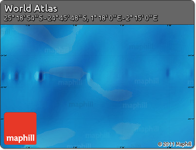 Physical Map of the Area around 25° 2' 21" S, 1° 46' 29" E