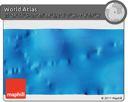 Physical 3D Map of the Area around 25° 2' 21" S, 1° 37' 30" W