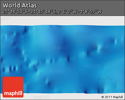 Physical 3D Map of the Area around 25° 2' 21" S, 1° 37' 30" W