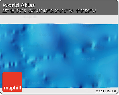 Physical 3D Map of the Area around 25° 2' 21" S, 1° 37' 30" W