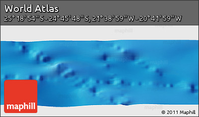 Physical Panoramic Map of the Area around 25° 2' 21" S, 21° 10' 29" W