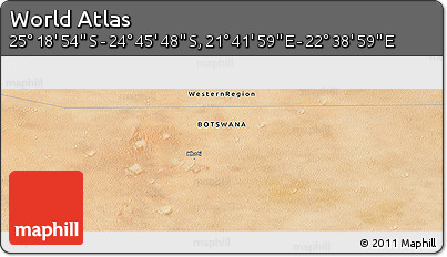 Satellite Panoramic Map of the Area around 25° 2' 21" S, 22° 10' 29" E
