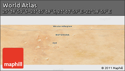 Satellite Panoramic Map of the Area around 25° 2' 21" S, 22° 10' 29" E