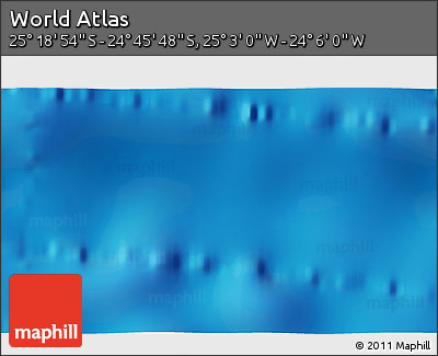 Physical 3D Map of the Area around 25° 2' 21" S, 24° 34' 30" W