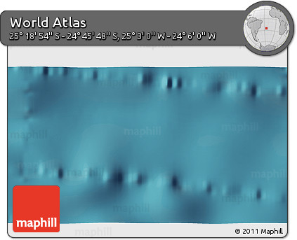 Satellite 3D Map of the Area around 25° 2' 21" S, 24° 34' 30" W