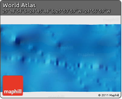Physical 3D Map of the Area around 25° 2' 21" S, 25° 25' 29" W