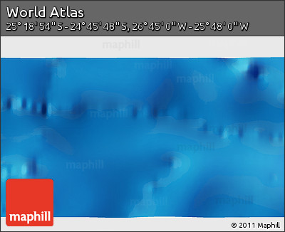 Physical 3D Map of the Area around 25° 2' 21" S, 26° 16' 29" W