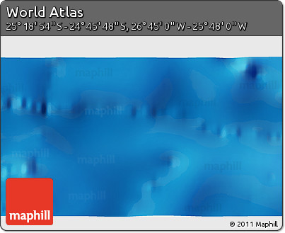 Physical 3D Map of the Area around 25° 2' 21" S, 26° 16' 29" W