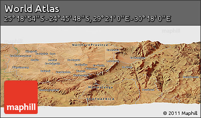 Satellite Panoramic Map of the Area around 25° 2' 21" S, 29° 49' 30" E