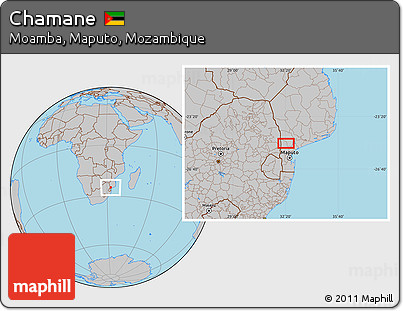 Gray Location Map of Chamane