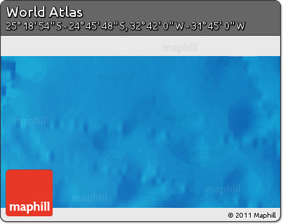 Shaded Relief 3D Map of the Area around 25° 2' 21" S, 32° 13' 30" W