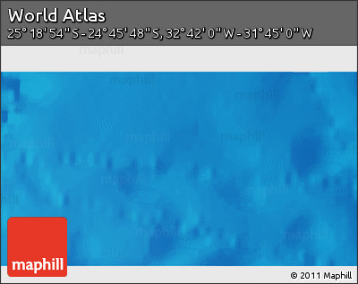 Shaded Relief 3D Map of the Area around 25° 2' 21" S, 32° 13' 30" W