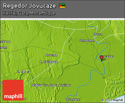 Physical 3D Map of Regedor Jovucaze