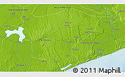 Physical 3D Map of the area around 25° 2' 21" S, 33° 13' 30" E