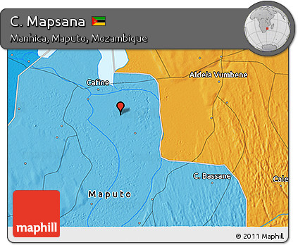 Political 3D Map of C. Mapsana