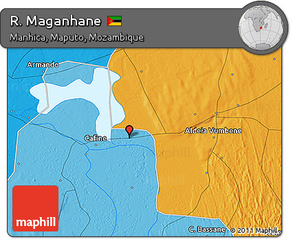 Political 3D Map of R. Maganhane