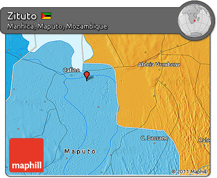 Political 3D Map of Zituto