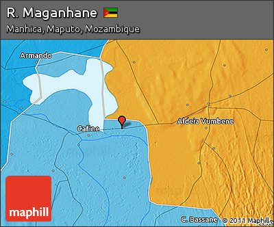 Political 3D Map of R. Maganhane