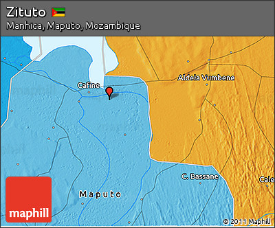 Political 3D Map of Zituto