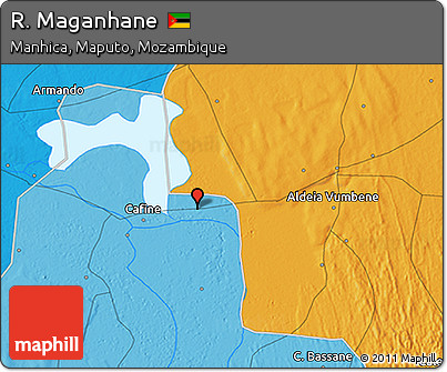 Political 3D Map of R. Maganhane