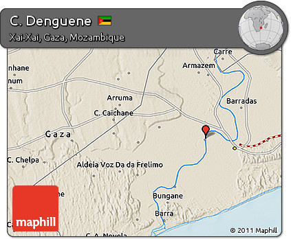 Shaded Relief 3D Map of C. Denguene