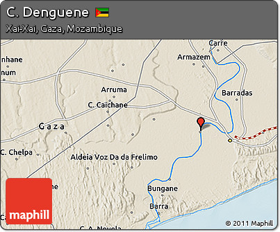 Shaded Relief 3D Map of C. Denguene
