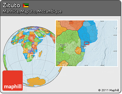 Political Location Map of Zituto
