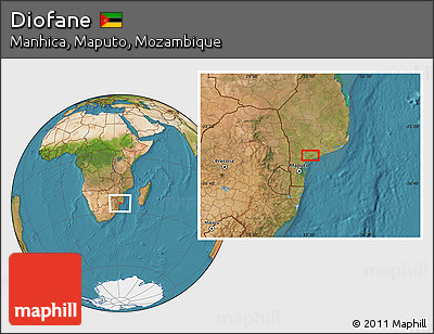 Satellite Location Map of Diofane