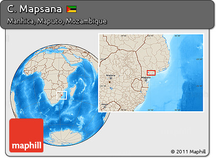 Shaded Relief Location Map of C. Mapsana