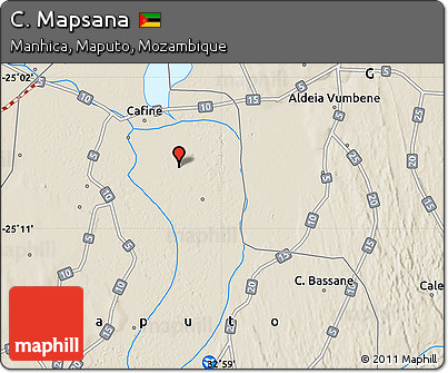 Shaded Relief Map of C. Mapsana