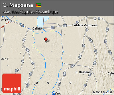 Shaded Relief Map of C. Mapsana