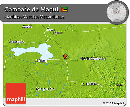 Physical Panoramic Map of Combate De Magul