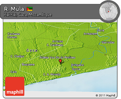 Physical Panoramic Map of R. Mula