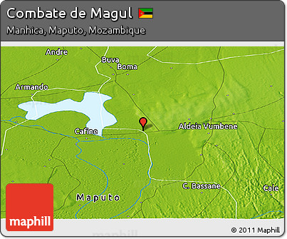 Physical Panoramic Map of Combate De Magul