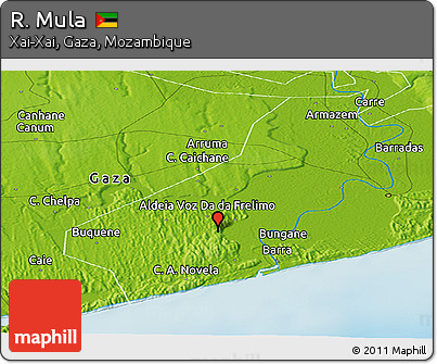Physical Panoramic Map of R. Mula