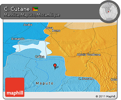 Political Panoramic Map of C. Cutane