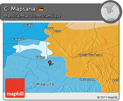 Political Panoramic Map of C. Mapsana