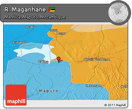 Political Panoramic Map of R. Maganhane