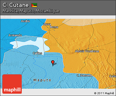 Political Panoramic Map of C. Cutane