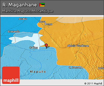 Political Panoramic Map of R. Maganhane